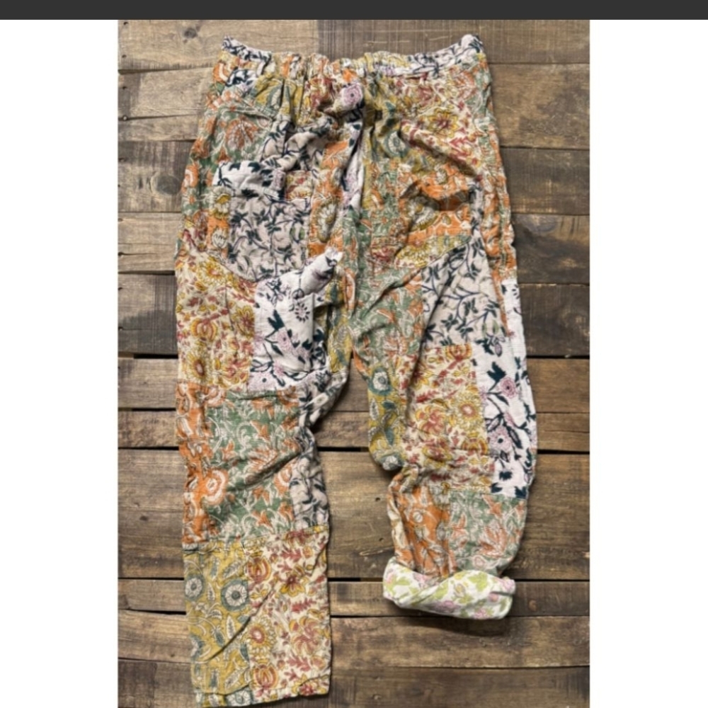 Boho Patchwork Floral Lounge Pants - Multicolor